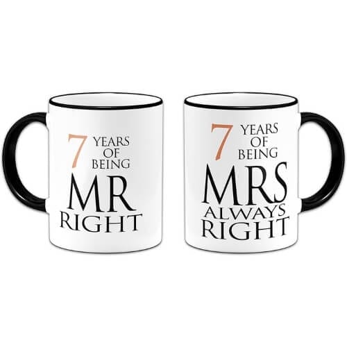 Pair of Mr & Mrs Always Right Anniversary Superb Copper Gifts For Her That Will Instantly Make Her Smile