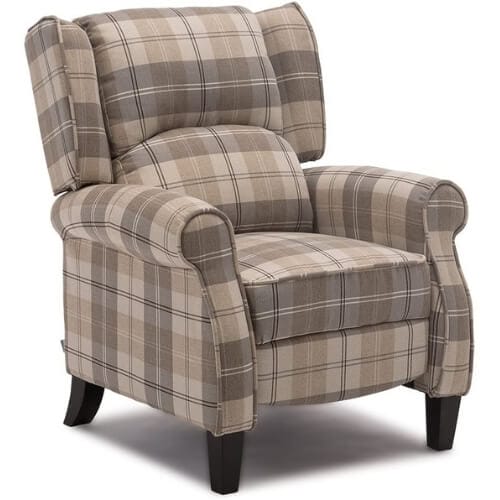 EATON WING BACK FIRESIDE CHECK FABRIC RECLINER ARMCHAIR Awesome Ruby Wedding Gift Ideas For Him, Her & Them