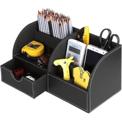 BTSKY Office Multi-Functional Pu Leather Desk Organiser Amazing Gifts For A Female Boss That Will Surely Fill Her With Joy
