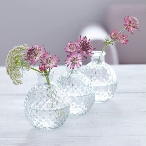 The Contemporary Home Set Of Three Faceted Glass Vases Amazing Gifts For A Female Boss That Will Surely Fill Her With Joy