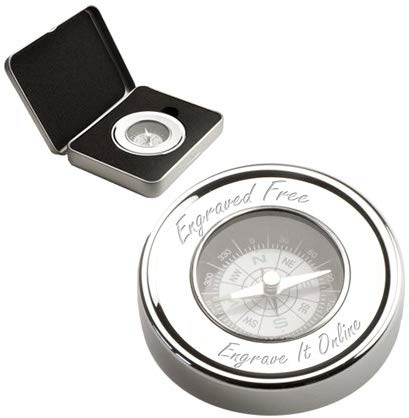Personalised Chrome Compass and Case