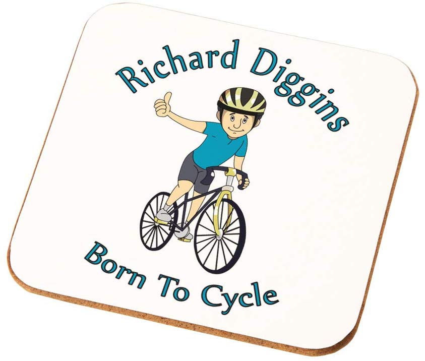 Personalised Mens Born to Cycle Coaster Gift