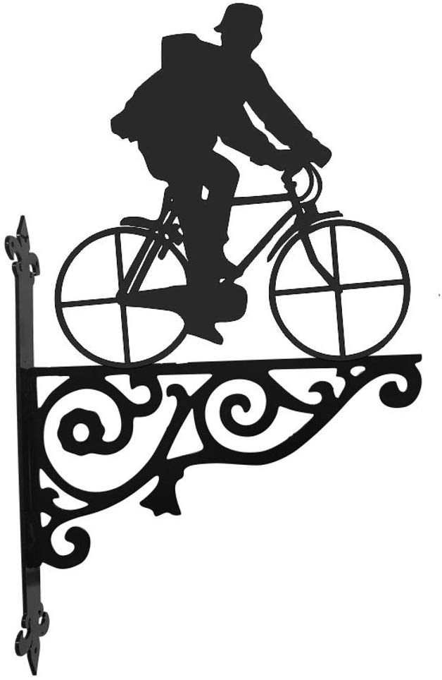 Steel Images Bicycle and Rider Ornamental Hanging Bracket