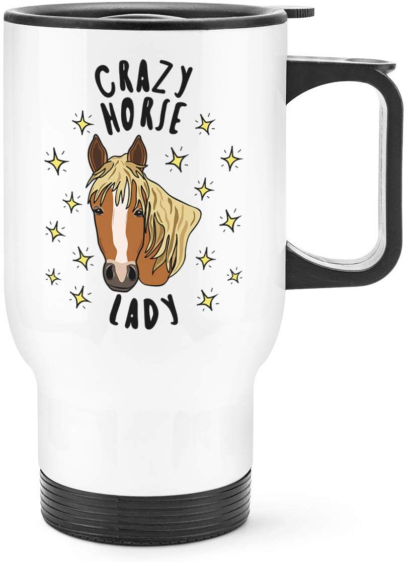 Crazy Horse Lady Stars Travel Mug Cup with Handle