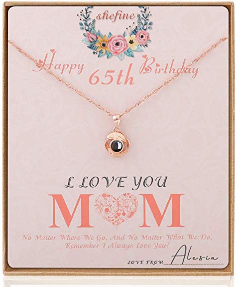 Mum 65th Birthday Gifts Rose Pendant