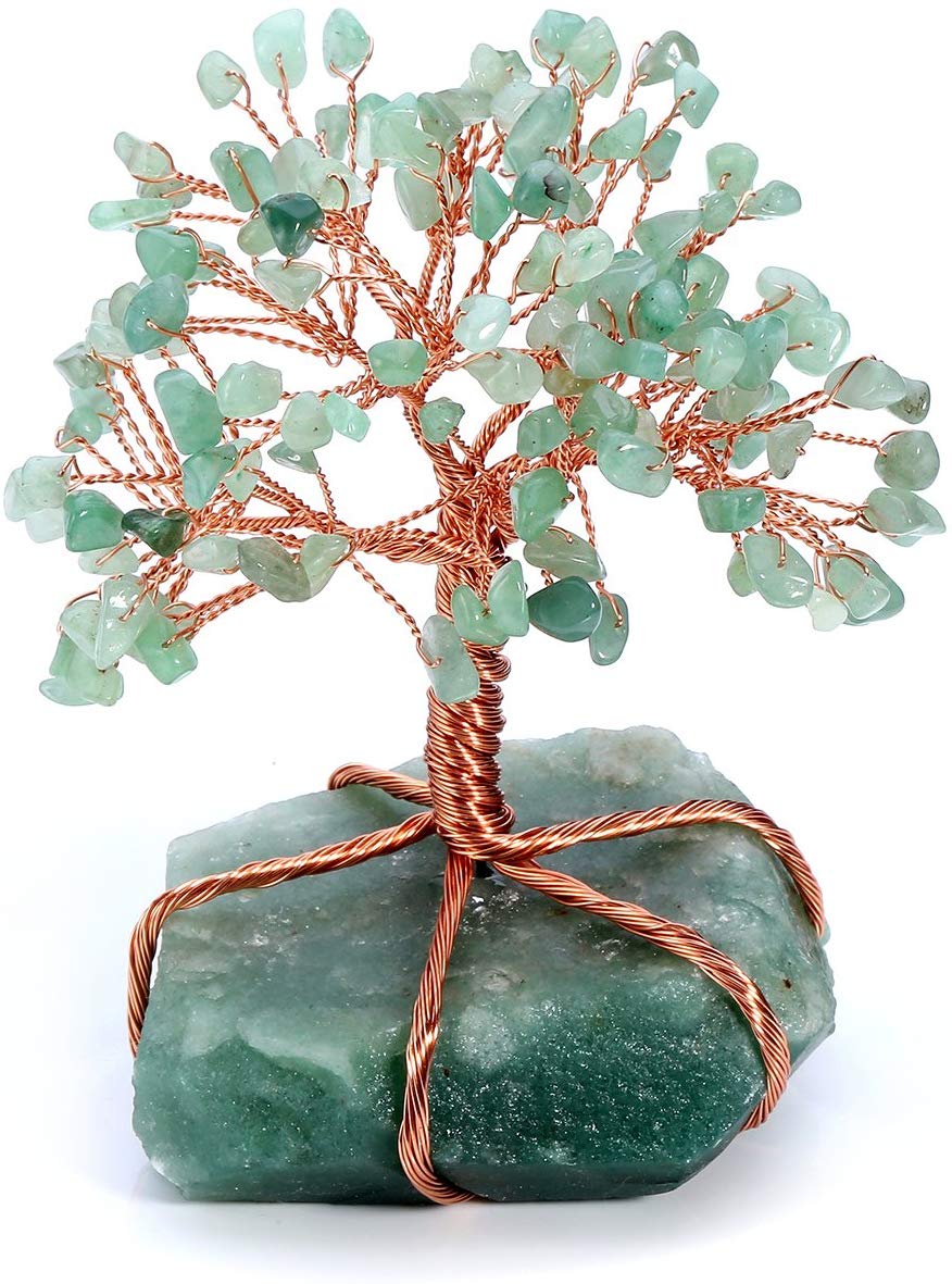 Natural Crystal Tumbled Stones Tree of Life Ornament