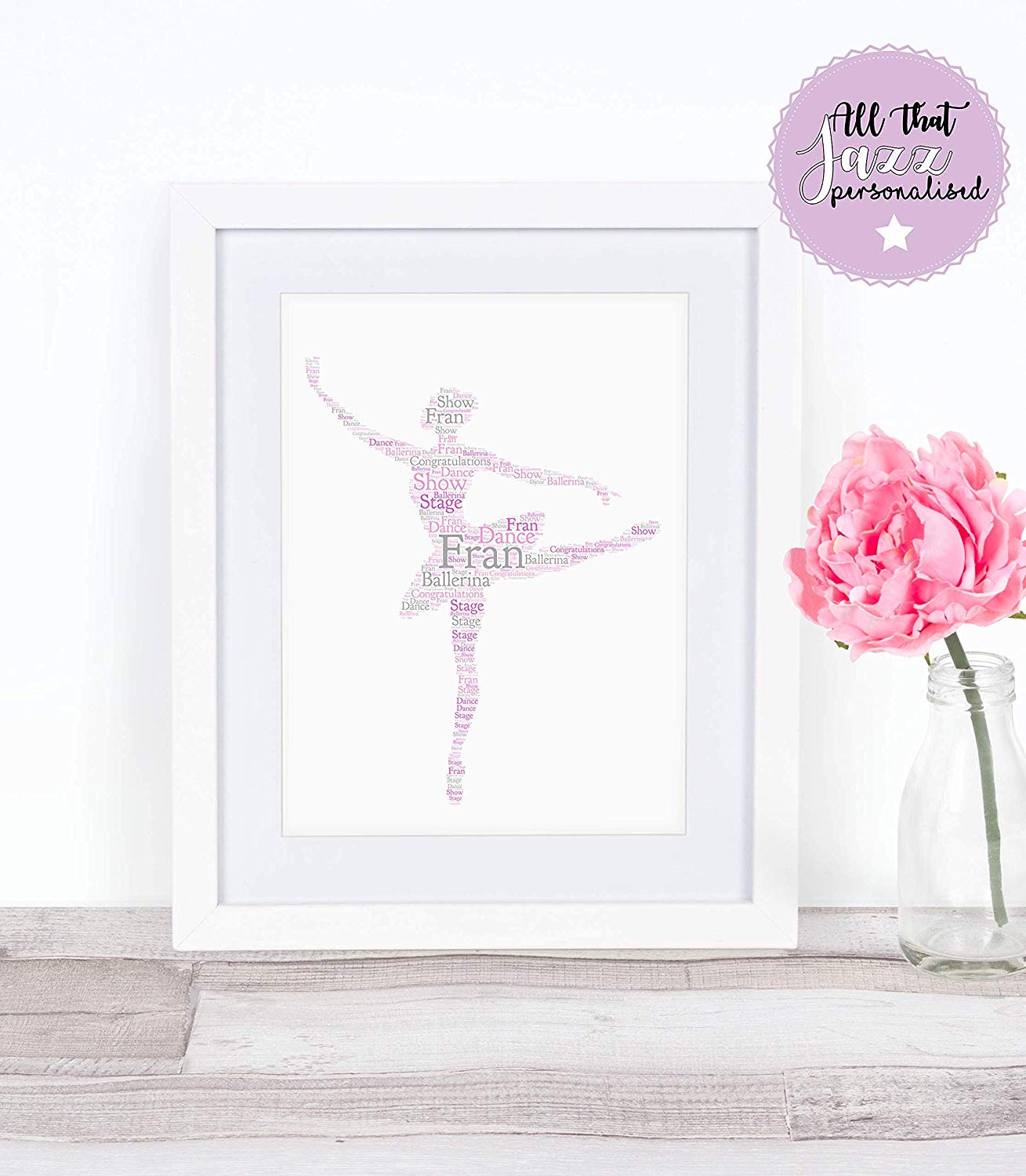 Ballerina Dance Ballet Daughter Birthday gift keepsake card frame