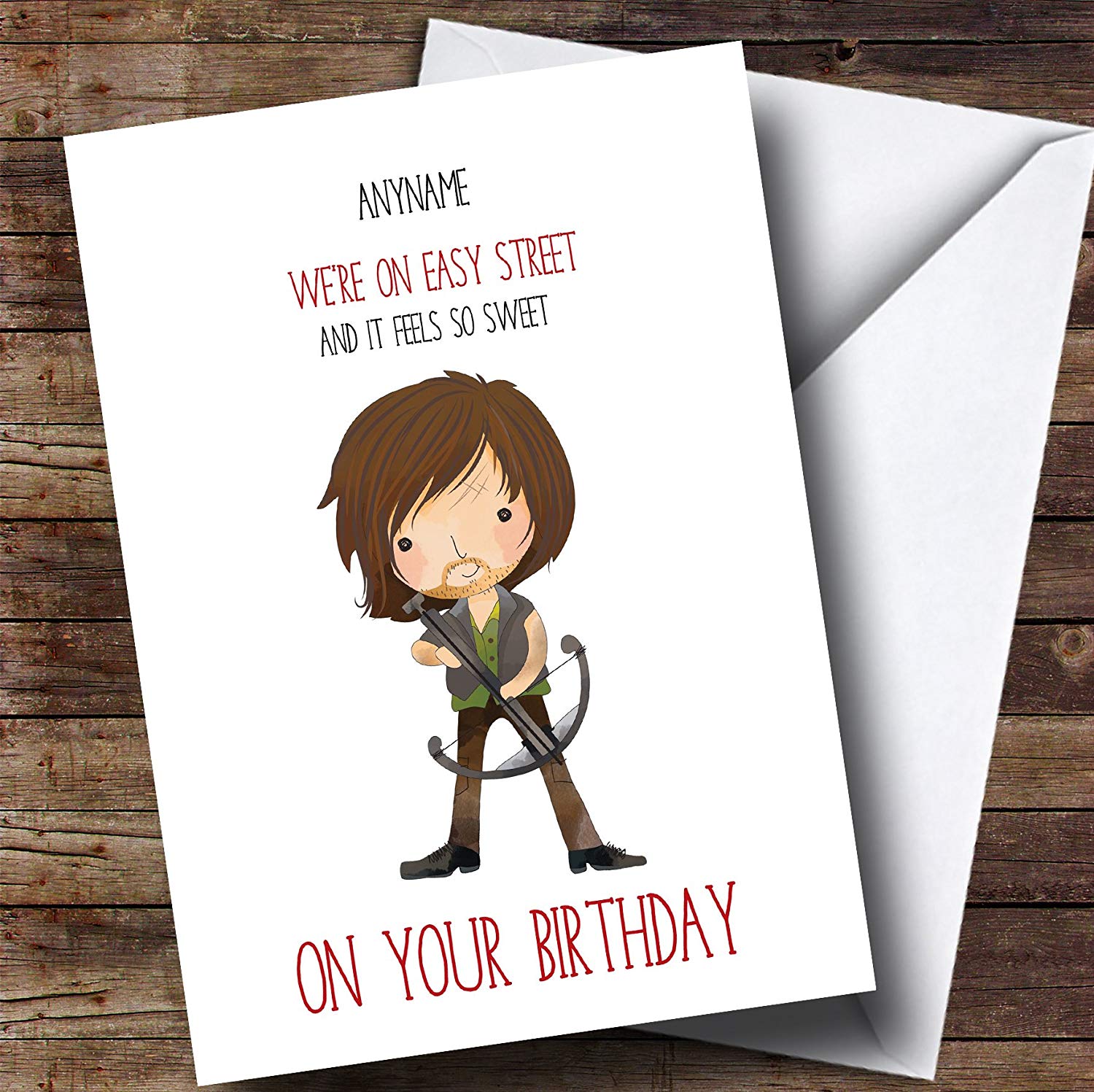 The Walking Dead Daryl Personalised Birthday Card