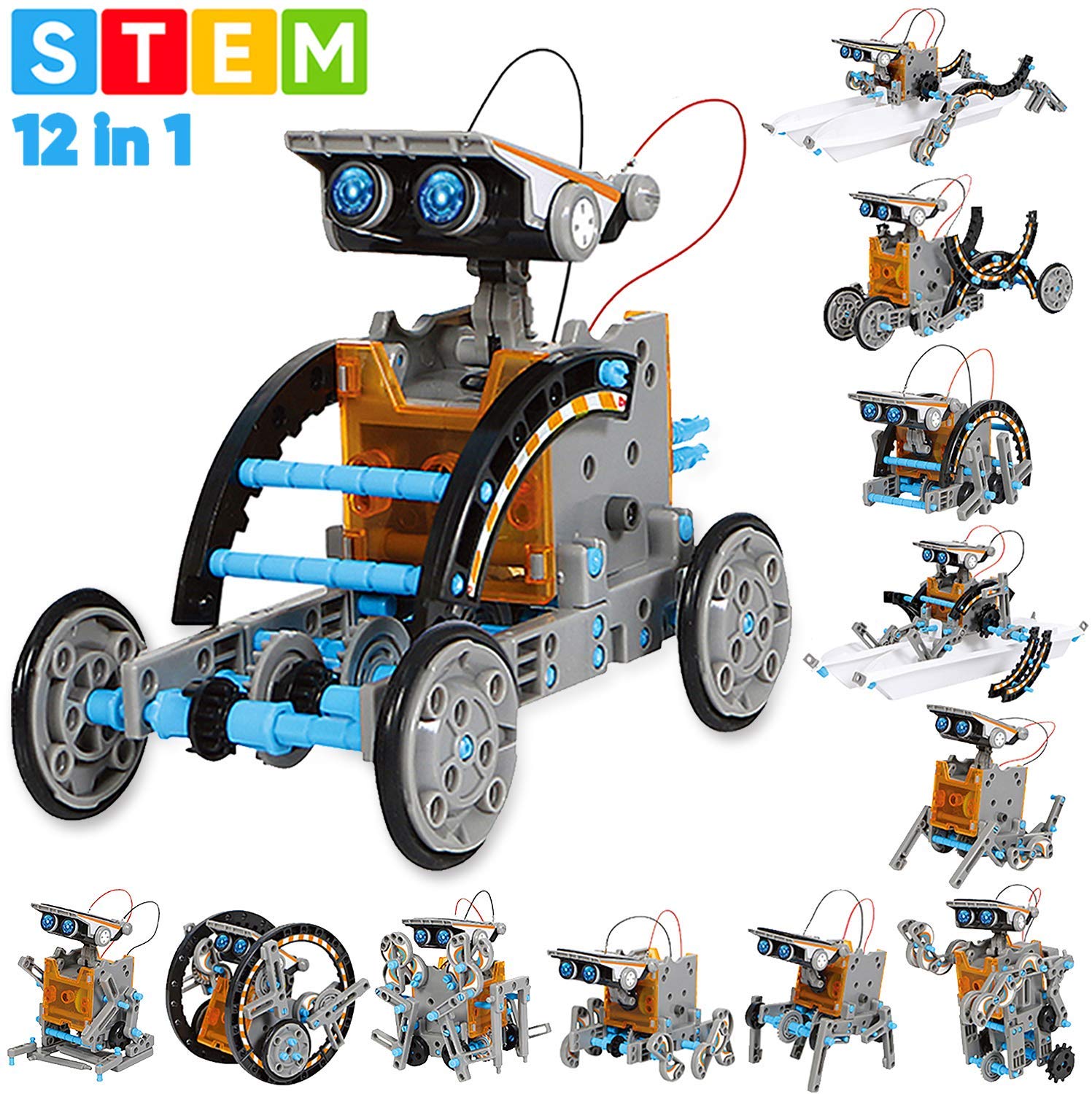 12-in-1 Education Solar Robot Toys-190 Pieces DIY Building Science Experiment Kit