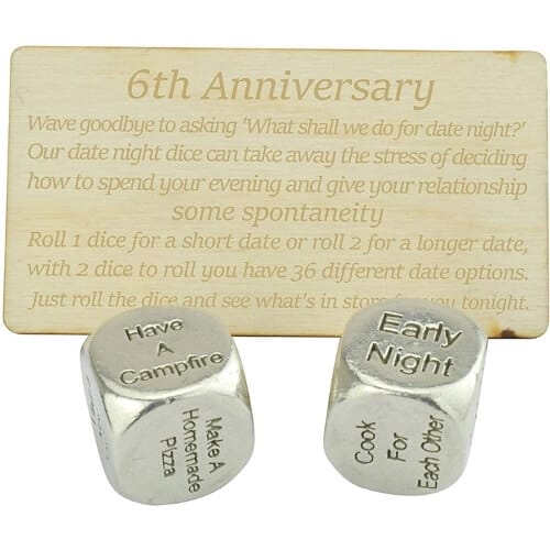 6 Year Anniversary Metal Date Dice Create a Unique 6th Anniversary Date Night Astonishing Iron Gifts For Her On 6th Anniversary