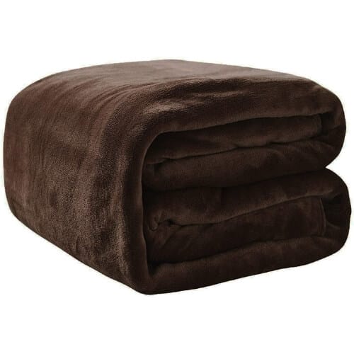 Rohi Fleece Throw Blankets Single Size - Super Soft Fluffy Faux Fur Warm Solid Chocolate/Brown Bed Throws Amazing 13th-Anniversary Gift Ideas