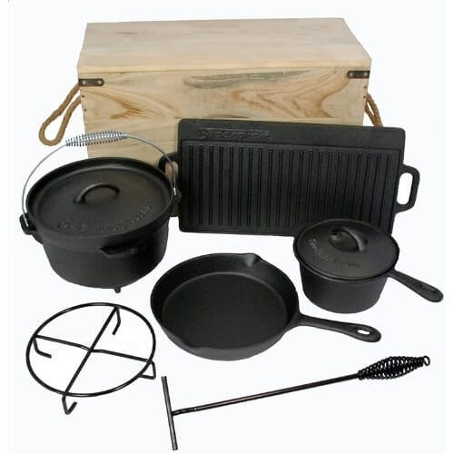 Buckingham Pre-Seasoned Cast Iron 7 Piece Deluxe Cookware Set Astonishing Iron Gifts For Her On 6th Anniversary