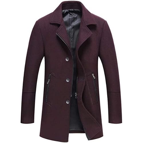 BOJIN Men's Coat Winter Long Warm Slim Fit Wool Blend Trench Coat Amazing 13th-Anniversary Gift Ideas