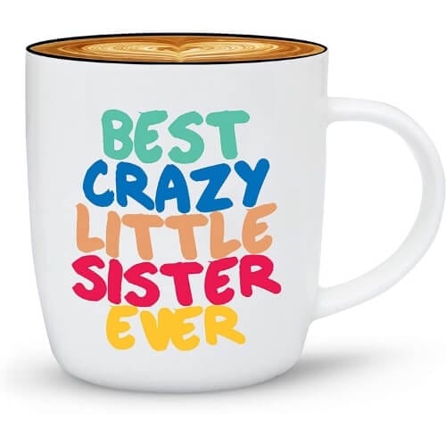 Gifffted Best Crazy Little Sister Ever Coffee Mug Unusual Gifts For Sisters that she will love