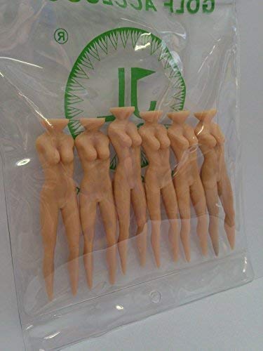 Golf Pack of 6 Novelty nude lady tees