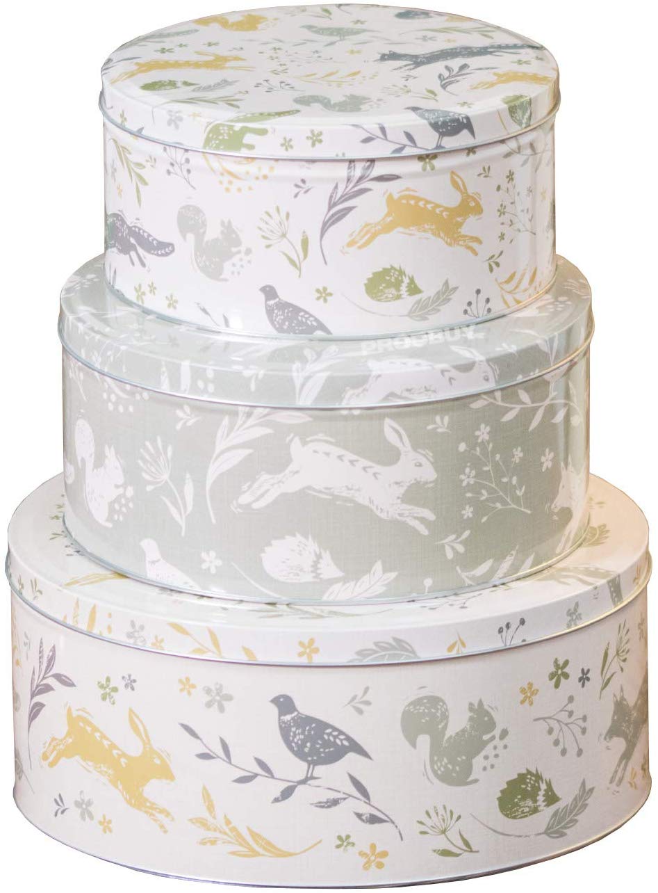 Set of 3 Round Nesting Cake Storage Tins