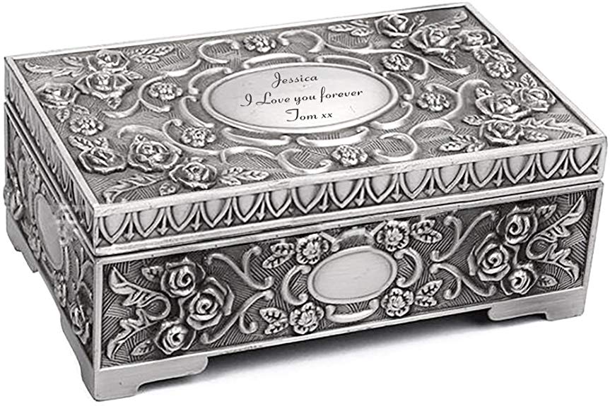Howson London Personalised Engraved Antique Jewellery Box