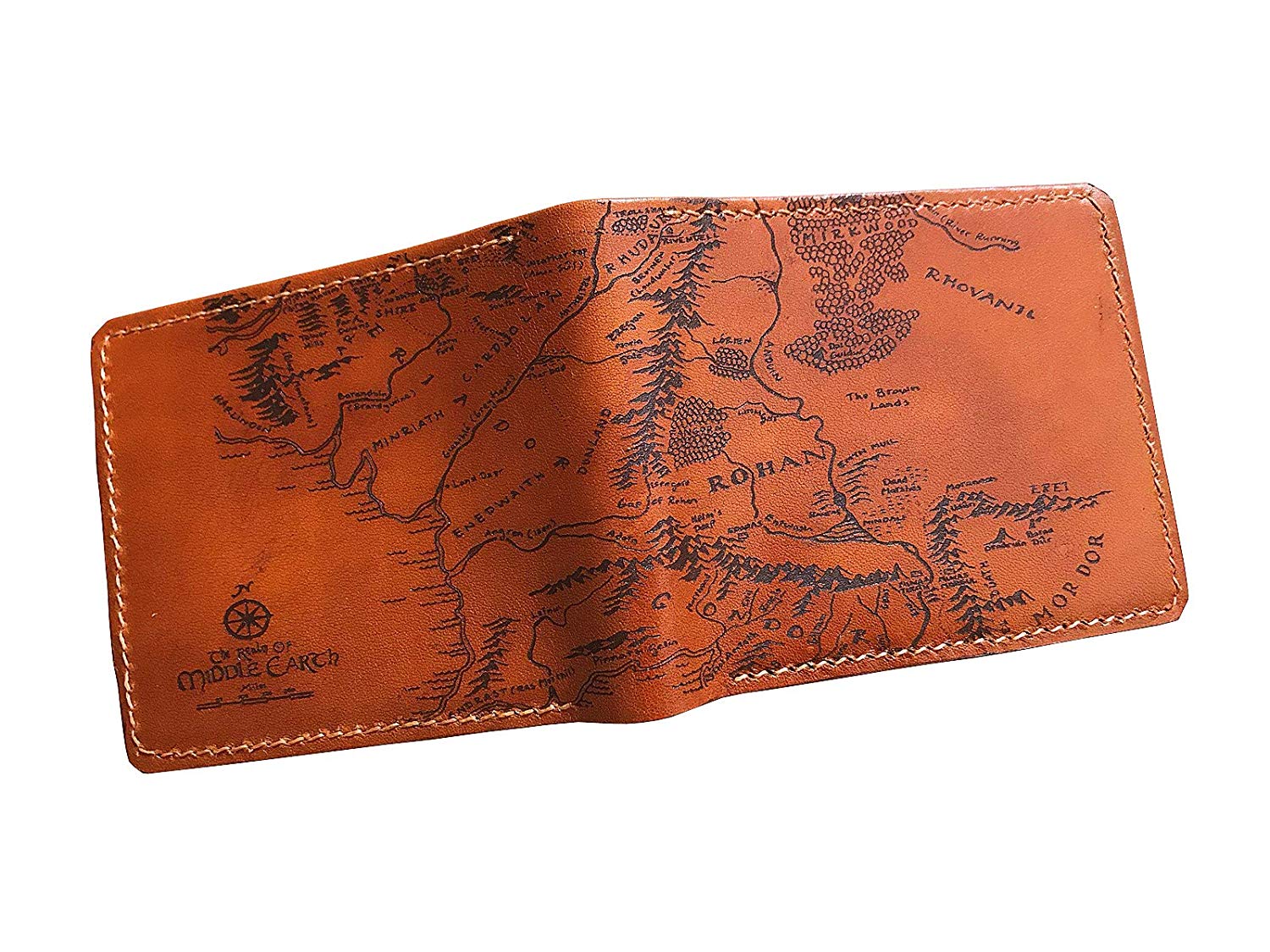 The Lord of The Rings Middle Earth map genuine leather handmade men wallet gift for him