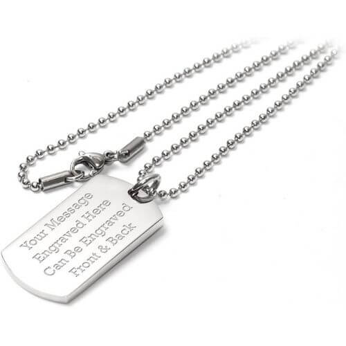 Personalised Luxury Dog Tag Pendant Identity Necklace - Engraved Mind-Blowing Engraved Gifts for Men