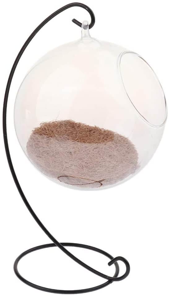 LOVIVER Hamster Pet Bird Parrot Hammock Hanging Cave Cage Spherical Glass Warm Nest Thoughtful And Unusual Gifts For Mum