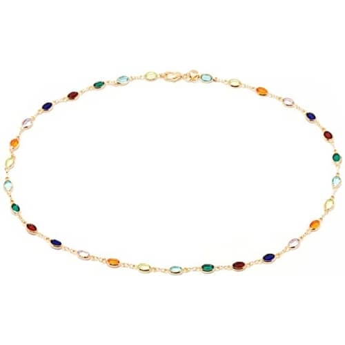 Barzel 18K Gold Plated Gold and Multi Color Crystal Baguette Anklet Gifts To Give Your Best Friend For Her Birthday