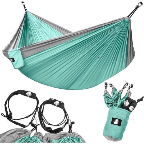 Legit Camping - Double Hammock - Lightweight Parachute Portable Hammocks for Hiking , Travel , Backpacking , Beach , Yard Gifts For 14 Year Old Boys