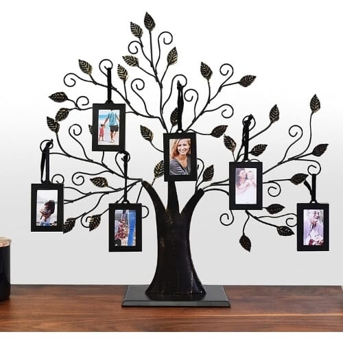Thetford Design Family Tree Photo Frame with 6 Hanging Picture Frames Christmas Presents for Parents