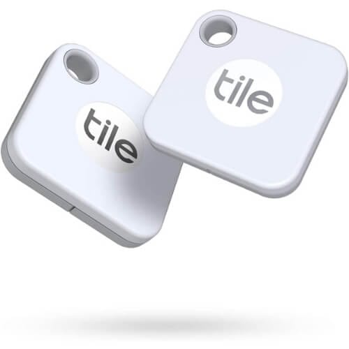 Tile Mate (2020), Amazon Exclusive, Bluetooth Item Finder, 2 Pack, White, 60m range, 1 year replaceable battery, works with Alexa & Google Home.iOS & Android Compatible. Christmas Presents for Parents