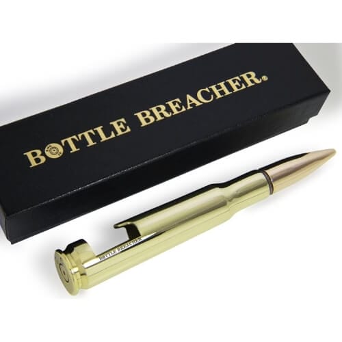 50 Caliber Bottle Breacher Bottle Opener in Polished Brass with Gift Box Gift Ideas for Who Have Everything