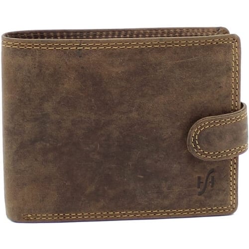 STARHIDE Mens RFID Blocking Genuine Distressed Hunter Leather Notecase Wallet Coins and Id Card Holder 710 Brown Gift Ideas for Who Have Everything