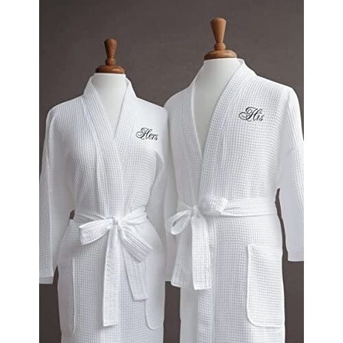 Luxor Linens Egyptian Cotton His/Hers Waffle Weave Robe Gift Ideas For Couples Who Have Everything