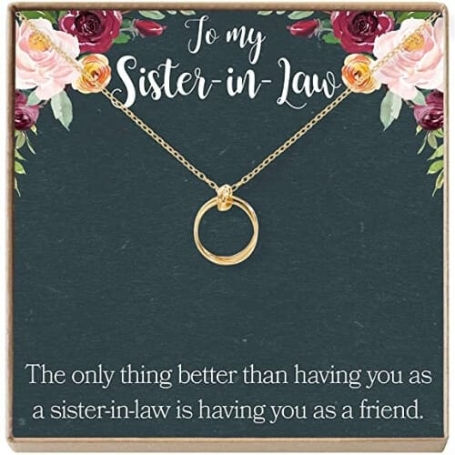 Dear Ava Sister of The Groom Gift Necklace: Sister in Law Gift, Wedding, Bridal Shower Gifts For Sister In Law