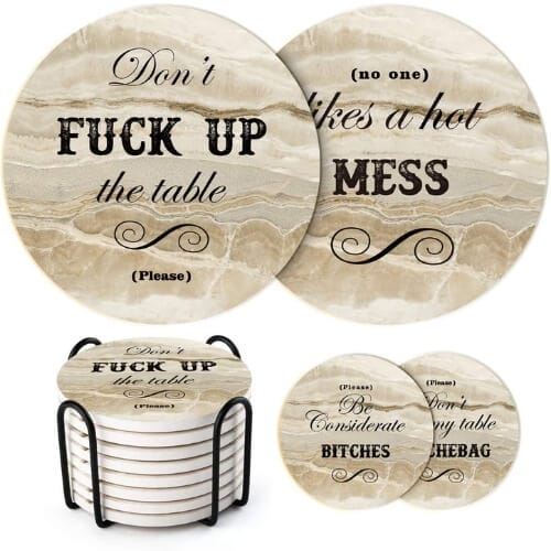 LIFVER 8 Packs Coasters for Drinks Absorbent Gift Ideas For Couples Who Have Everything