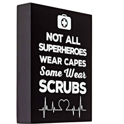Collectively Essential Not All Heros Wear Capes Wood Box Sign Gifts For Nurses