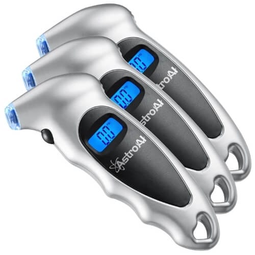 AstroAI 3 Pack Digital Tire Pressure Gauge 150 PSI 4 Settings for Car Truck Bicycle Cool Gadgets for Men